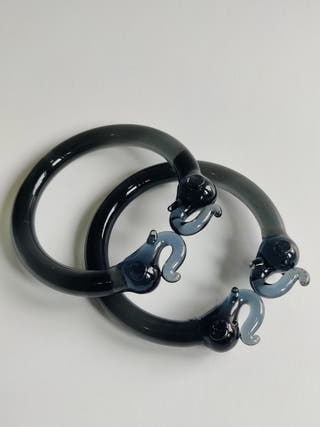Bangles & BraceletsGlass Bangle - Smoke Elephant Design (Set of 2)Six Brothers Glass ArtistFlourish Planet