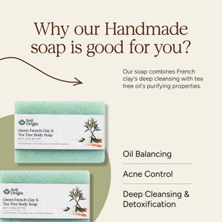 Green French Clay & Tea Tree Body Soap With Shea Butter