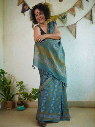 Harini Saree | Batik Print Handloom Cotton Saree