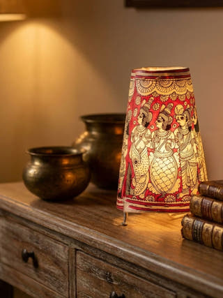 Dashavtara Small Hand Painted Tholu Bommalata Table Lamp