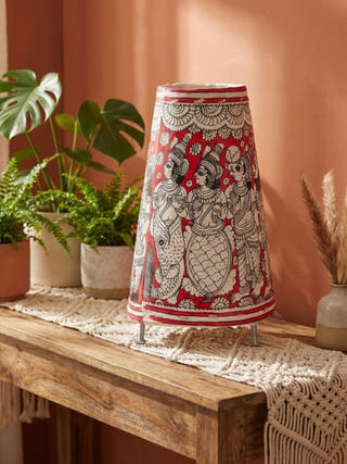 Dashavtara Small Hand Painted Tholu Bommalata Table Lamp