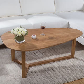 Oval Solid Wood Coffee Table