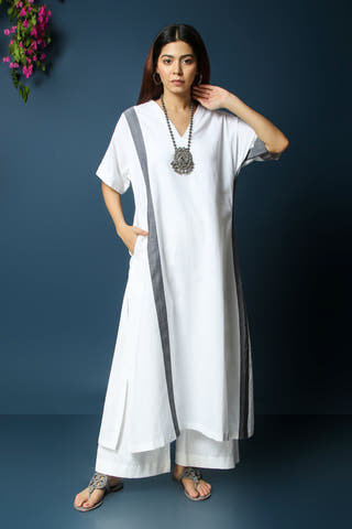 Firdaus Co-Ord Set - White