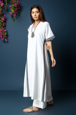 Firdaus Co-Ord Set - White