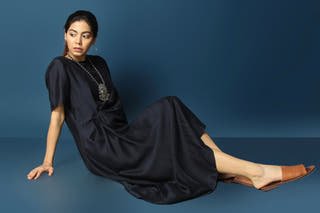 Front Knot Drape Dress