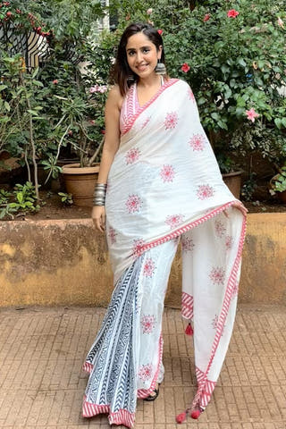 Kusum Mul Cotton Saree Pink