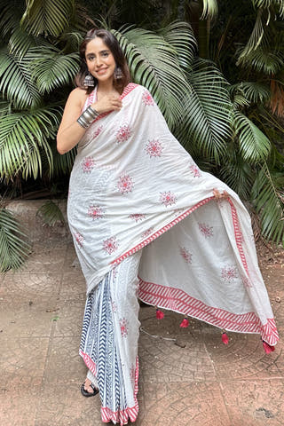 Kusum Mul Cotton Saree Pink