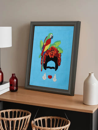 Blue Frida Wall Art - Unframed Juhi Malhotra 
