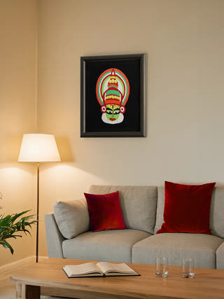 Black Kathakali Wall Art - Unframed Juhi Malhotra 
