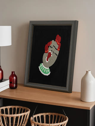 Black Mudra Wall Art - Unframed Juhi Malhotra 