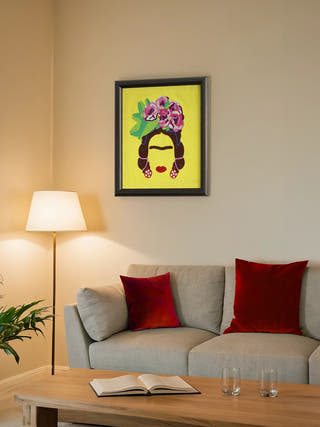 Yellow Frida Wall Art - Unframed Juhi Malhotra 