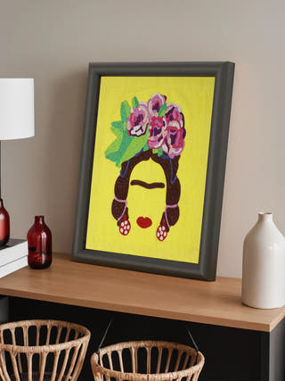 Yellow Frida Wall Art - Unframed Juhi Malhotra 