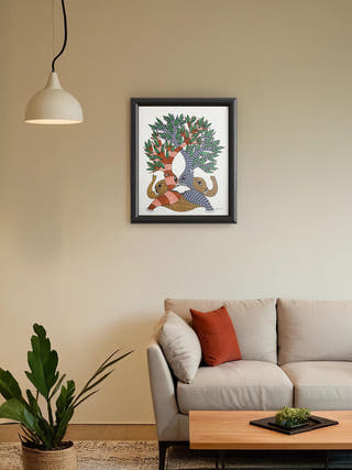 Elephants in Embrace Beneath the Tree of Unity