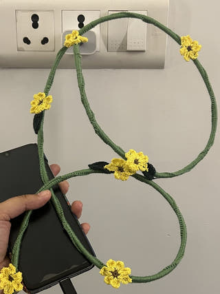 Sunflower Crochet Charging Cord C-C Cable