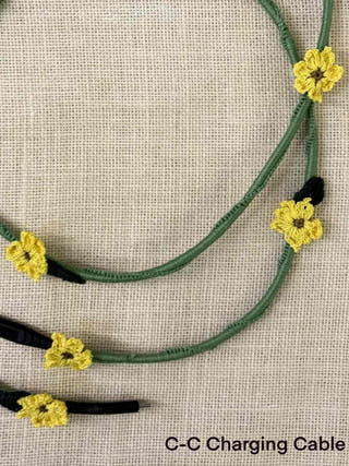 Sunflower Crochet Charging Cord C-C Cable