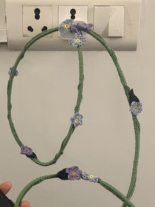 Blue Daisy crochet charging cord C-C Cable