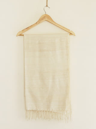 Silk Scarf In Solid White Arras