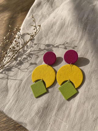 Cinnamon Upcycled Handmade Textile Earring