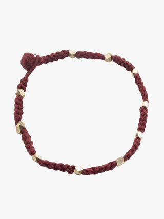 AnkletMaroon Patwa Thread Anklet with Metallic BeadsKaladoraFlourish Planet
