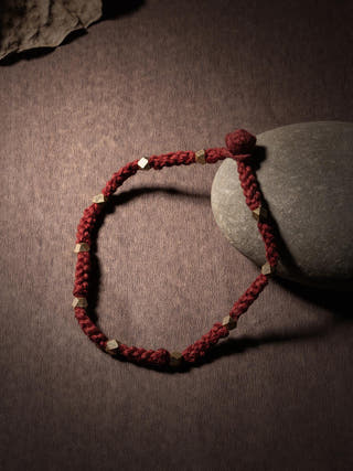 AnkletMaroon Patwa Thread Anklet with Metallic BeadsKaladoraFlourish Planet