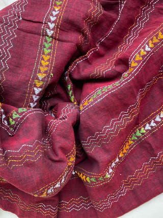 Maroon Kantha ForSarees