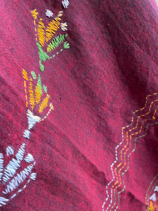 Maroon Kantha ForSarees
