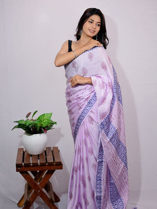 Lavender Modal Silk Saree
