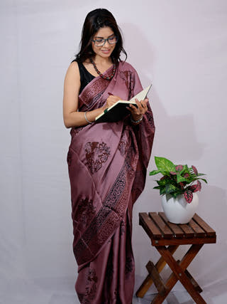 Bird Paradise Modal Silk Saree