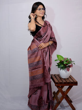 Bird Paradise Modal Silk Saree