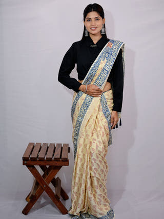 Feerozi Buti Modal Silk Saree