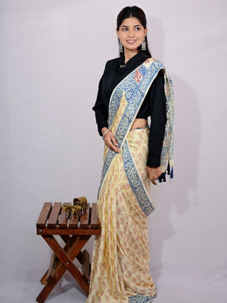 Feerozi Buti Modal Silk Saree