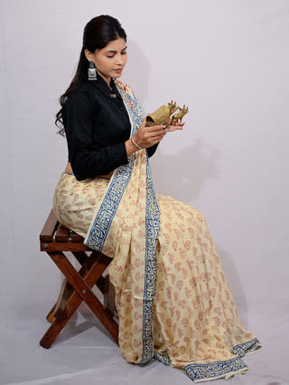 Feerozi Buti Modal Silk Saree