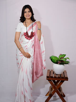 Red Pine Modal Silk Saree
