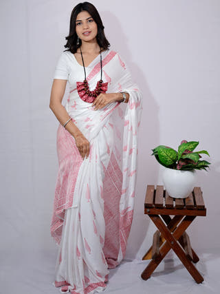 Red Pine Modal Silk Saree
