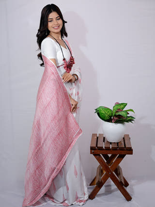 Red Pine Modal Silk Saree