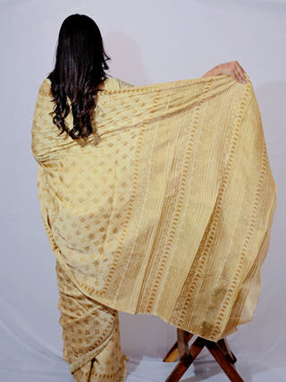 Gold Print Modal Silk Saree