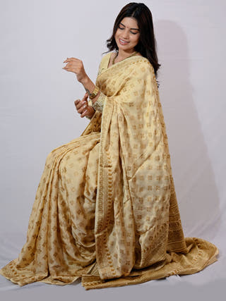 Gold Print Modal Silk Saree