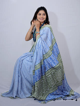 Blue Chitti Modal Silk Saree