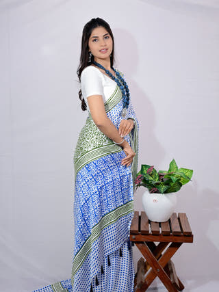 Blue Chitti Modal Silk Saree