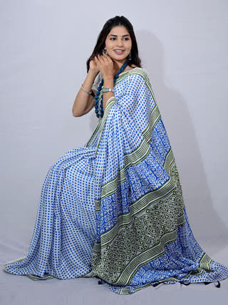 Blue Chitti Modal Silk Saree