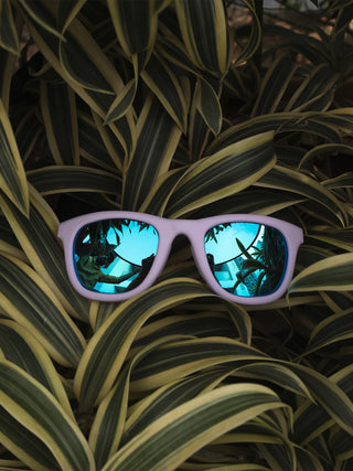 Blue Mirrored Medium Wayfarers Without