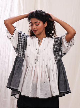 Megha Flared Top with Pleats Earth Route