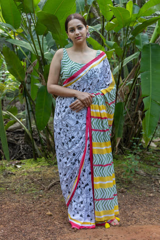 Kajini Cotton Saree White