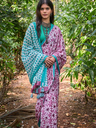 Amaranth Kuturgo Saree Purple