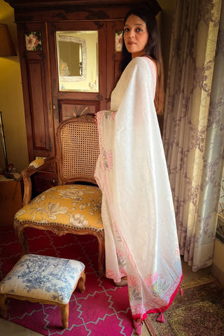 Mosaic Pink Mul Cotton Saree