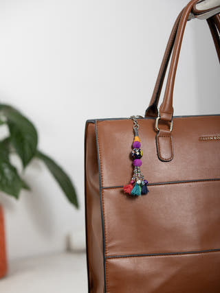 Personal AccessoriesMulticolor Patwa Thread & Bead Keychain with TasselKaladoraFlourish Planet