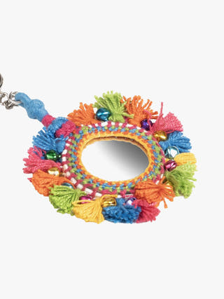 Personal AccessoriesMulticolor Patwa Thread Mirror Keychain with Beads & Tassels 2KaladoraFlourish Planet