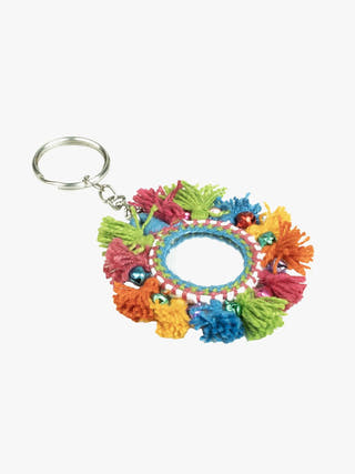 Personal AccessoriesMulticolor Patwa Thread Mirror Keychain with Beads & Tassels 3KaladoraFlourish Planet