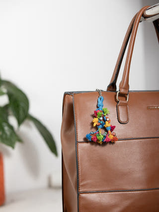 Personal AccessoriesMulticolor Patwa Thread Tassel Keychain with BeadsKaladoraFlourish Planet