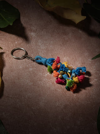 Personal AccessoriesMulticolor Patwa Thread Tassel Keychain with BeadsKaladoraFlourish Planet